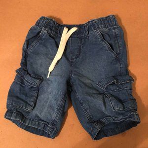 Old Navy, blue jean shorts with white strings size 4T